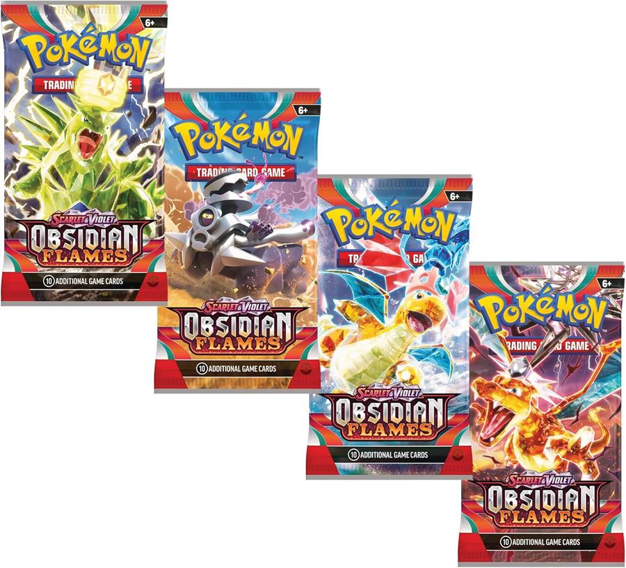CARTAS POKEMON ESCARLATA Y PÚRPURA LLAMAS OBSIDIANA SOBRE (INGLÉS)