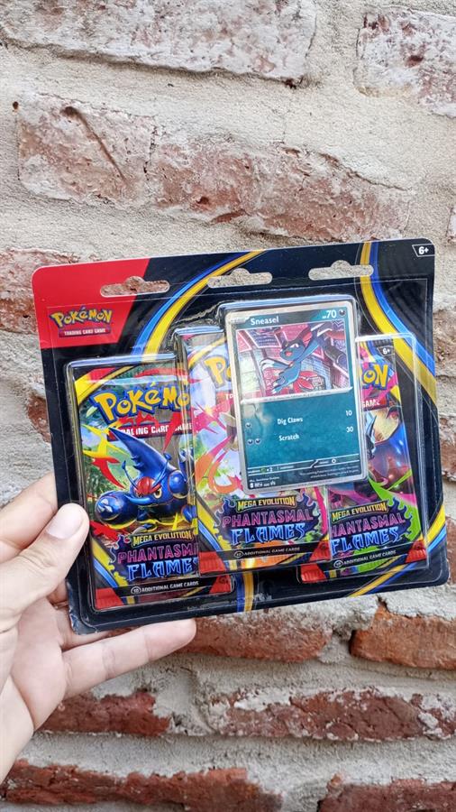 MEGA EVOLUCION LLAMARADAS FANTASMALES 3 PACKS BLISTER (INGLÉS)